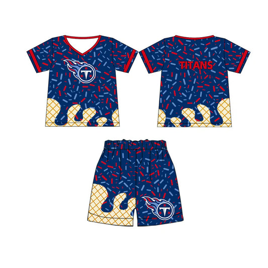 preorder(moq 5) Baby Boys Titans Team Short Sleeve Tee Shirt Shorts Clothes Sets 5.29
