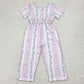 Baby Girls Jumpsuits Pink Short Sleeves Bows Floral Pockets Jumpsuits SR2941 4.9