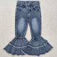 Hot Sale Baby Girls Jeans Pants Denim Bell Bottom Pants C5-15