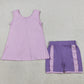 Sibling Baby Girls Sleeveless Back Bows Tunic Ruffle Shorts Clothes Sets