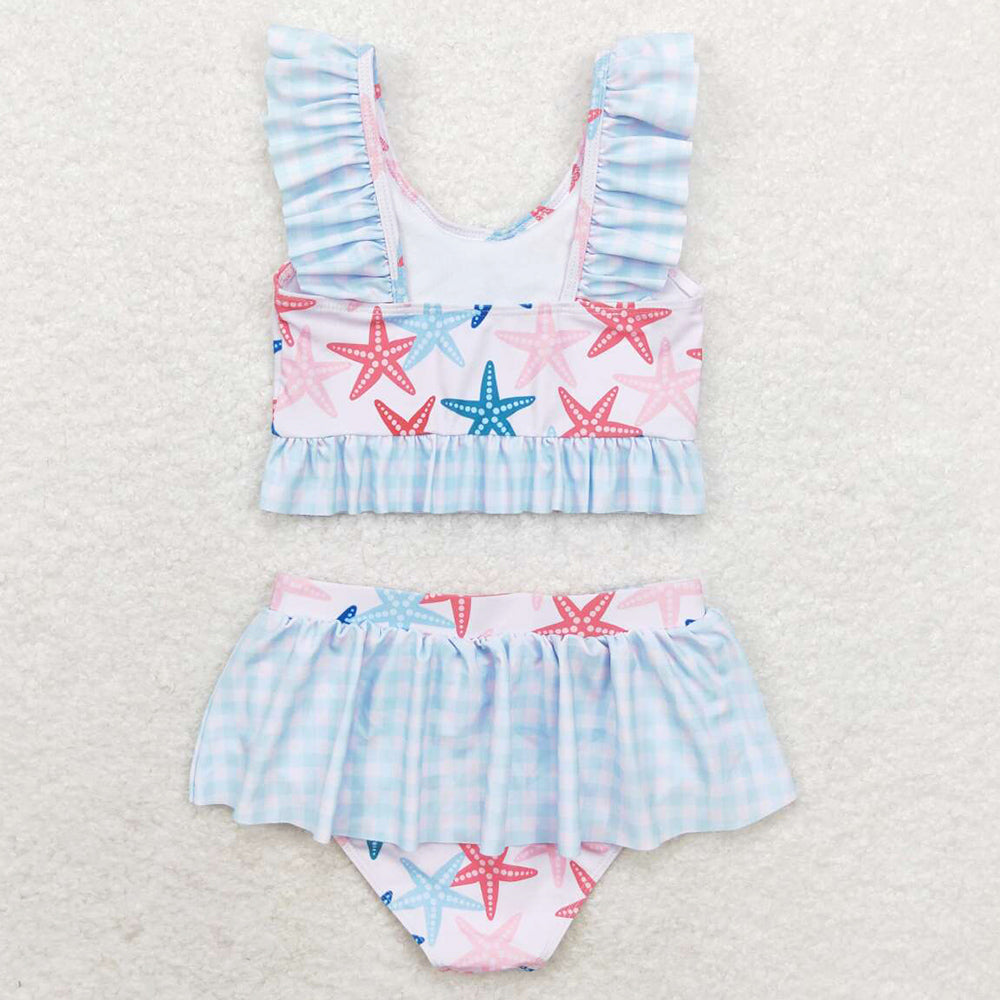 Baby Girls Swimsuits Star 2pcs Ruffle Summer Swimsuits S0240