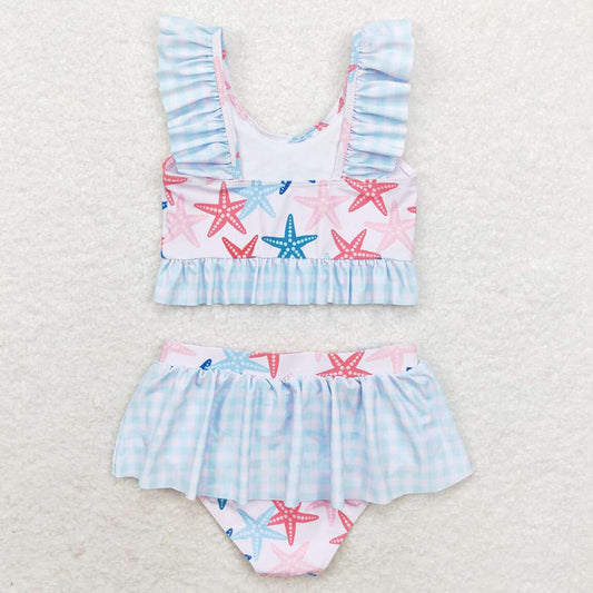 Baby Girls Swimsuits Star 2pcs Ruffle Summer Swimsuits S0240