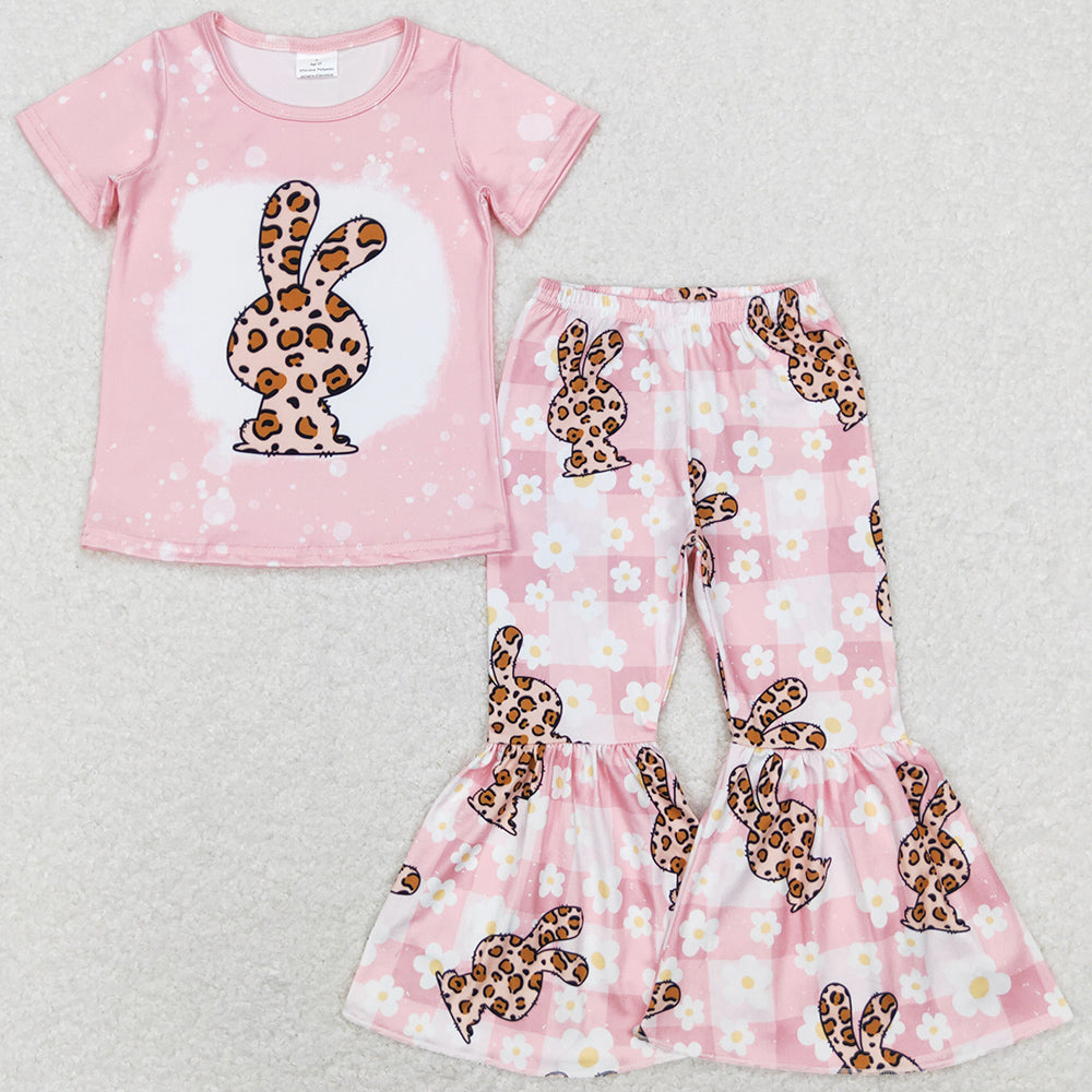 Easter Baby Girls Clothes Bunny Print Cute Girls Bell Bottom Outfits GSPO1181