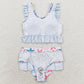 Baby Girls Swimsuits Star 2pcs Ruffle Summer Swimsuits S0240