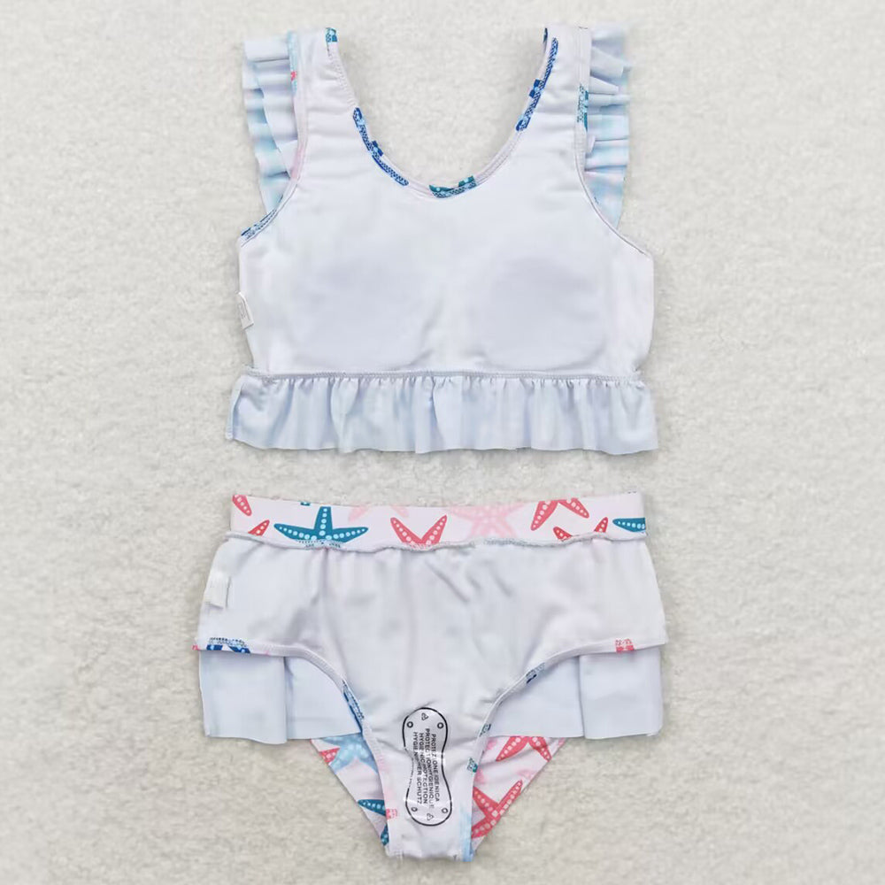 Baby Girls Swimsuits Star 2pcs Ruffle Summer Swimsuits S0240