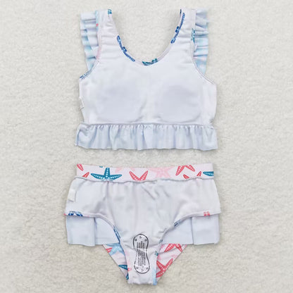 Baby Girls Swimsuits Star 2pcs Ruffle Summer Swimsuits S0240