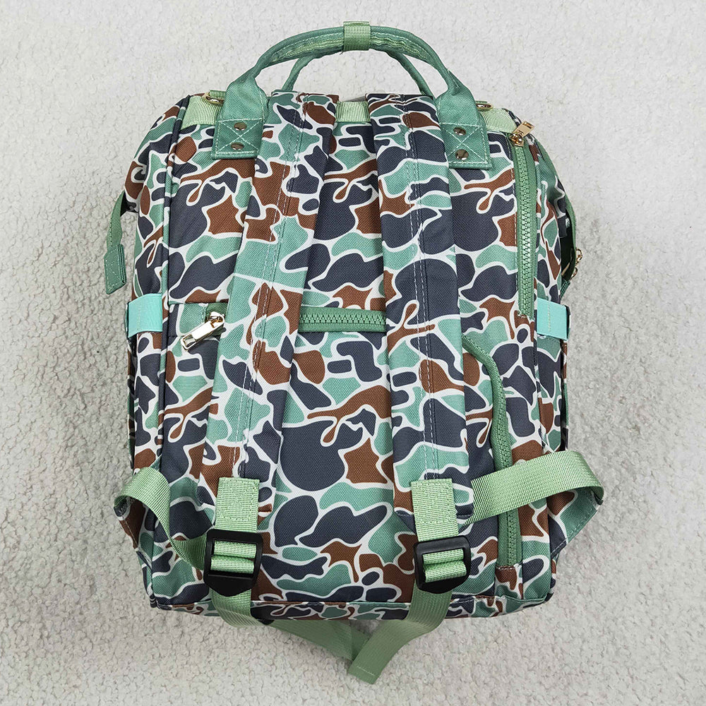 Baby Kids Green Camo Embroidery Ducks Mommy Diaper Backpacks Bags BA0404