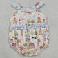 Baby Girls Rompers Sleeveless Pigs Cows Farm Ruffle Rompers SR3852