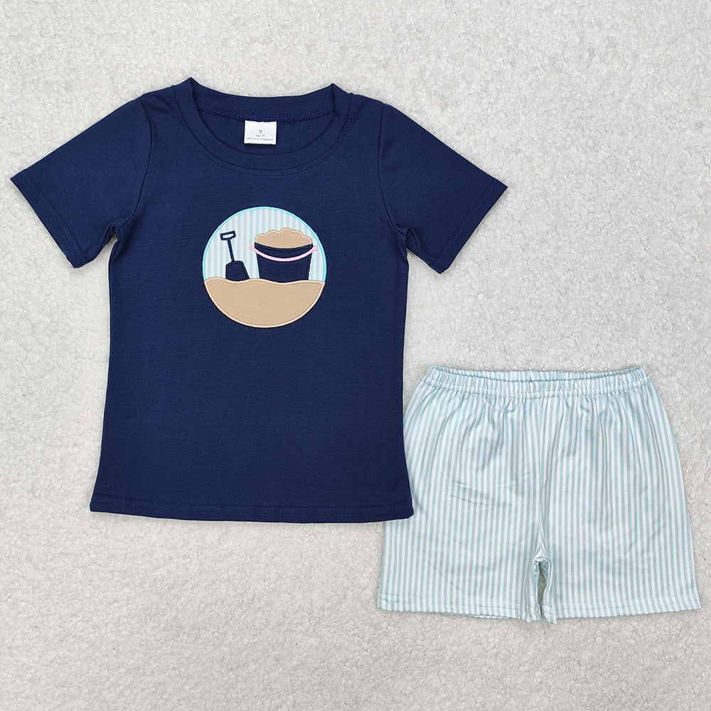 Baby Boys Clothes Navy Beach Shirt Shorts Clothes Sets BSSO1193