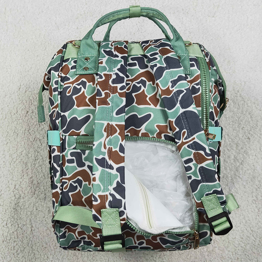 Baby Kids Green Camo Embroidery Ducks Mommy Diaper Backpacks Bags BA0404