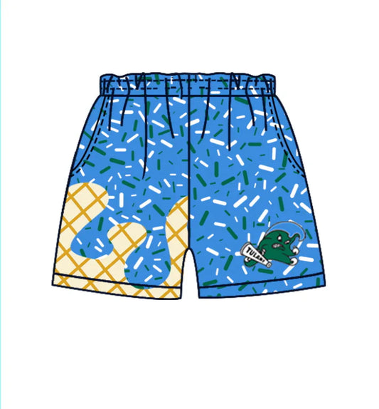 MOQ 5 green blue ice cream sprinkle kids boys team shorts 8.19