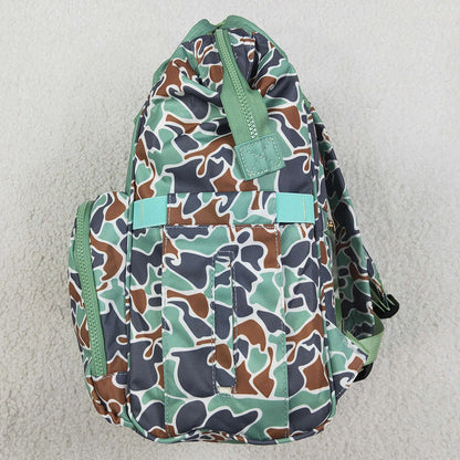 Baby Kids Green Camo Embroidery Ducks Mommy Diaper Backpacks Bags BA0404