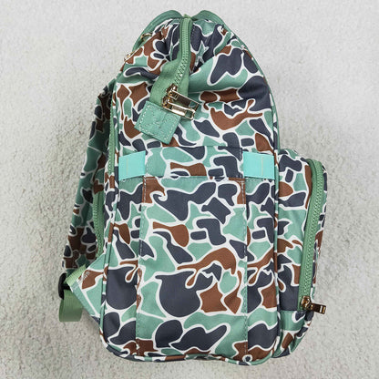 Baby Kids Green Camo Embroidery Ducks Mommy Diaper Backpacks Bags BA0404