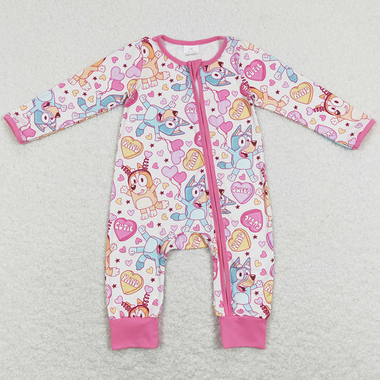 Cartoon Love Infant Baby Girls Rompers Valentines Jumpsuits LR0886