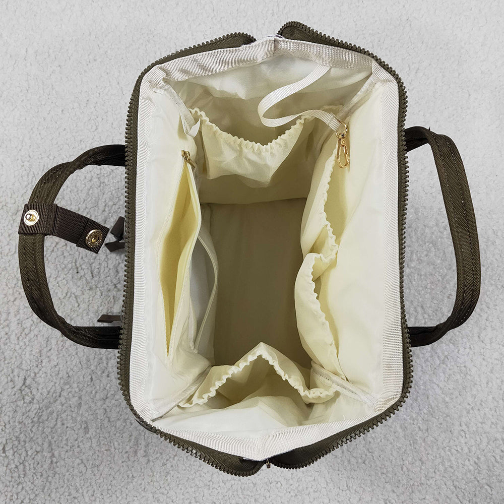 Baby Kids Southern Grey Camo Embroidery Dogs Mommy Diaper Backpacks Bags BA0403