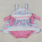 Baby Girls Rompers Pink Strap Mama's Girls Bows Tunic Bummies Ruffle Rompers SR3426