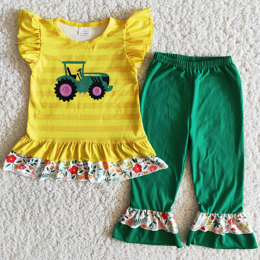 RTS Baby Girls Short Sleeve Western Clothing Boutique Girls Clothes Toddler Outfits B9-16