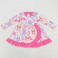 Baby Girls Dress Cartoon Fashion Long Sleeve Valentines Dresses GLD0497