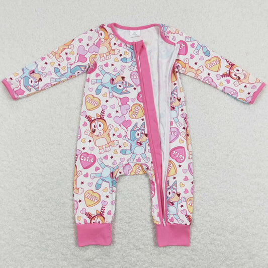 Cartoon Love Infant Baby Girls Rompers Valentines Jumpsuits LR0886