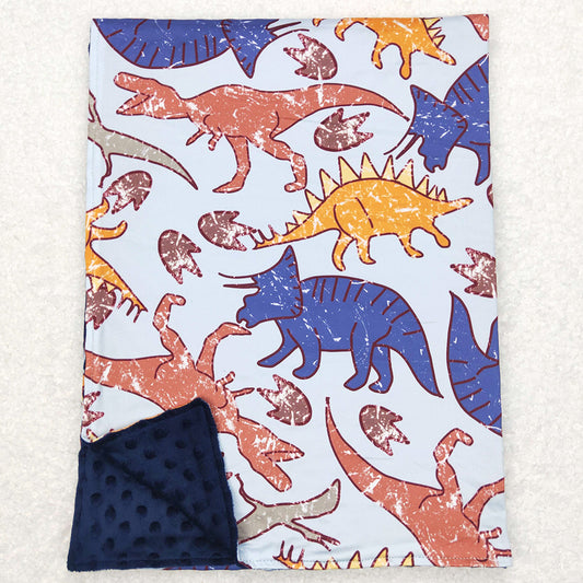 Baby Kids Blankets Navy Orange Dinosaurs Blankets BL0099