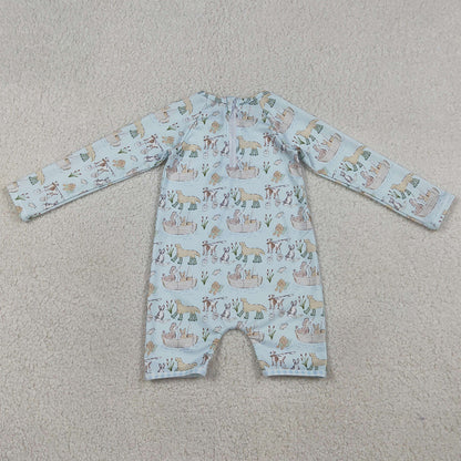 Baby Boys Swimsuits Dogs Fishing Back Zipper Hunting Swimsuits S0701