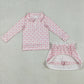 Baby Girls Clothes Pink Bows Zip Top Skort Bottoms Clothes Sets GLD1014 12.3