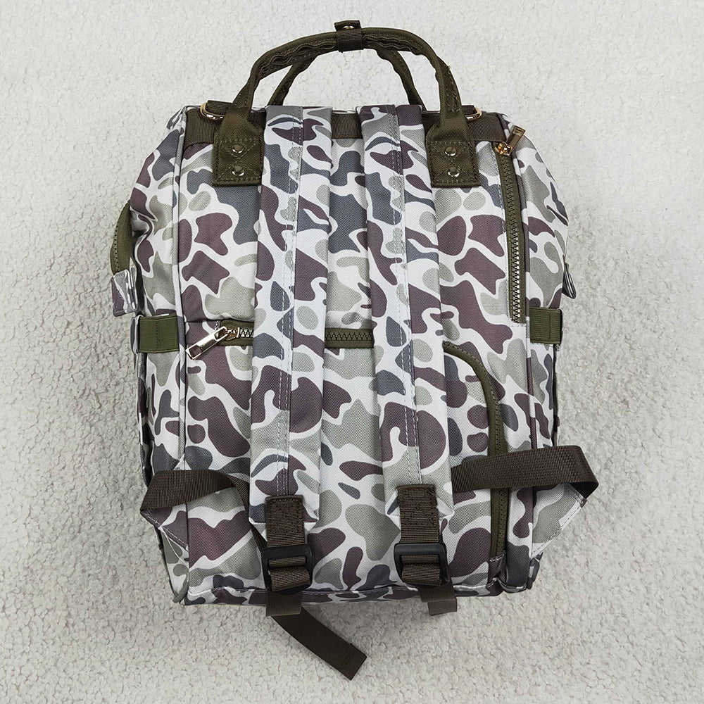 Baby Kids Southern Grey Camo Embroidery Dogs Mommy Diaper Backpacks Bags BA0403