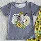 Toddler Baby Girl Clothes Sets Cow Print Fashion Kids Boutique Clothing Sets B9-15