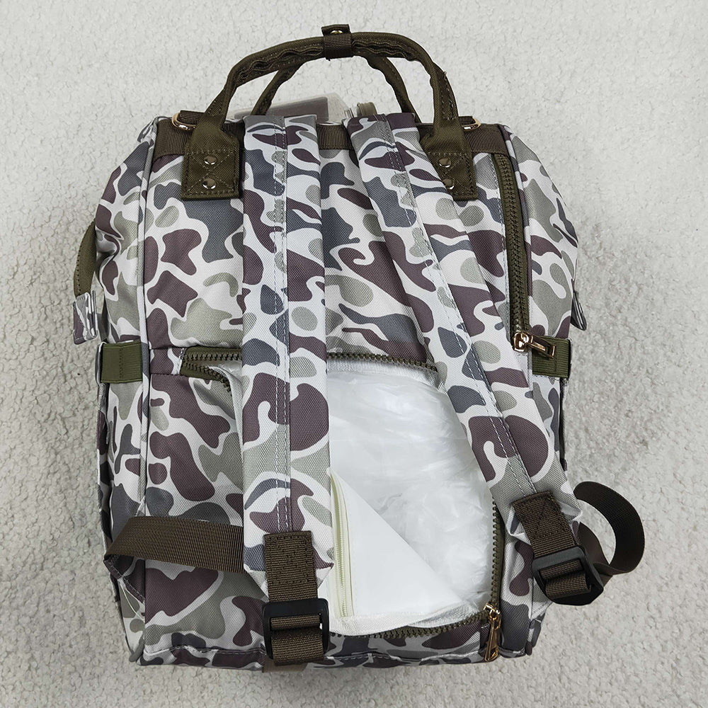 Baby Kids Southern Grey Camo Embroidery Dogs Mommy Diaper Backpacks Bags BA0403