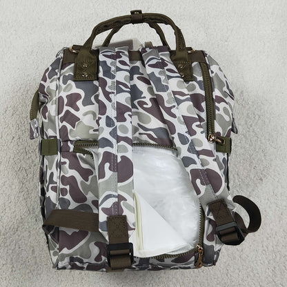 Baby Kids Southern Grey Camo Embroidery Dogs Mommy Diaper Backpacks Bags BA0403