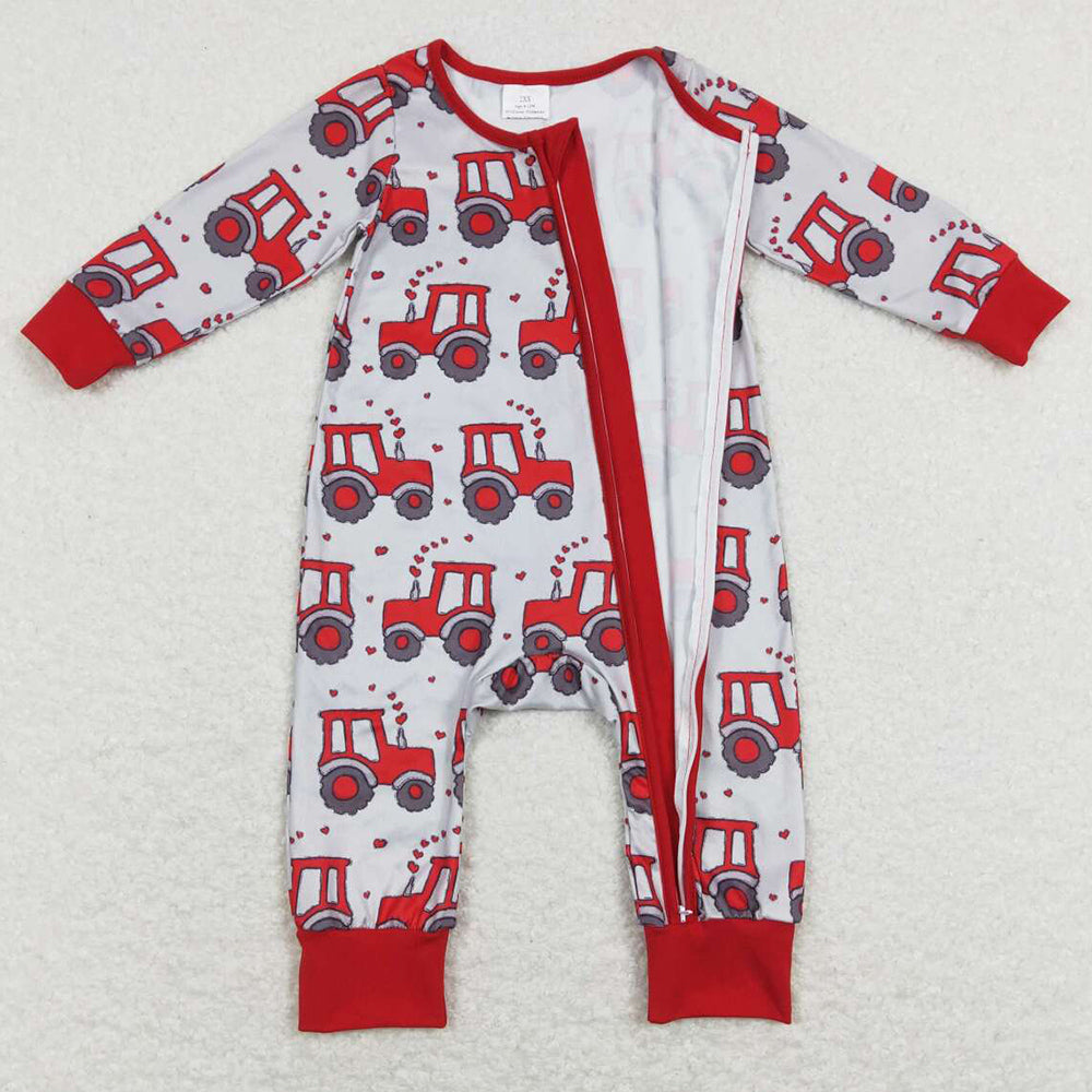 Cute Baby Kids Rompers Valentines Love Hearts Zip Rompers LR0887