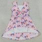 Baby Girls Dress Flower Flag Bows 4th of July Yoga Active Shorts Knee Length Dresses GSD3748