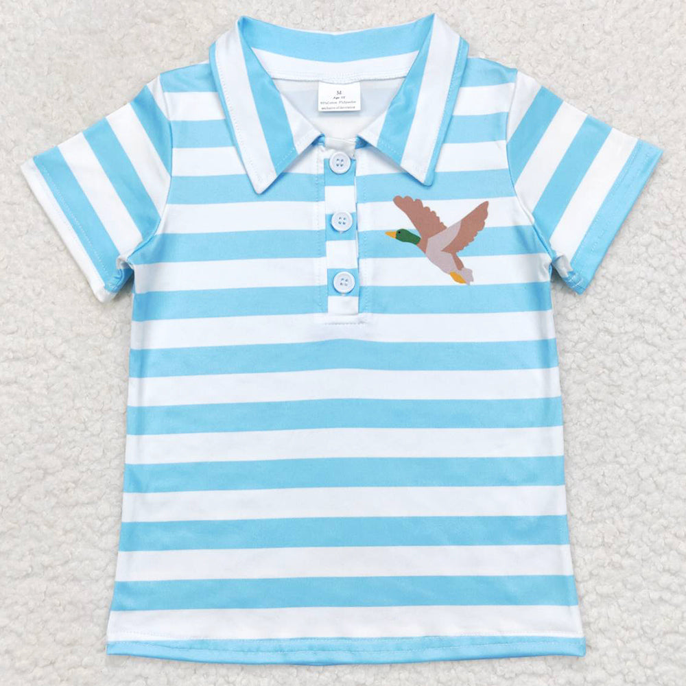 Baby Boys Clothes Tops Stripes Short Sleeve Pullover Tee Shirts BT0338