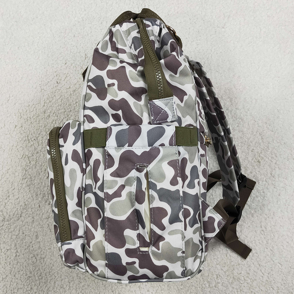 Baby Kids Southern Grey Camo Embroidery Dogs Mommy Diaper Backpacks Bags BA0403