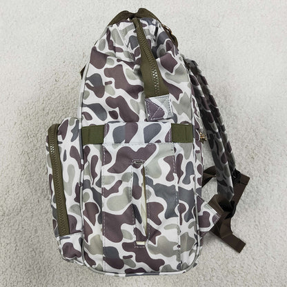 Baby Kids Southern Grey Camo Embroidery Dogs Mommy Diaper Backpacks Bags BA0403