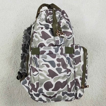 Baby Kids Southern Grey Camo Embroidery Dogs Mommy Diaper Backpacks Bags BA0403