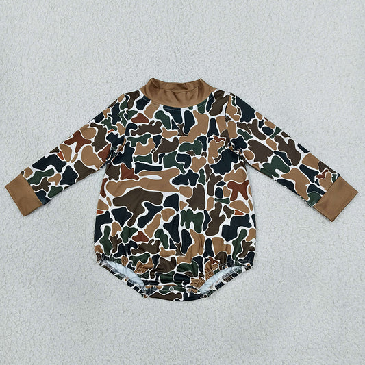 Baby Boys Rompers Long Sleeve Dark Brown Camo Choker Rompers LR3261