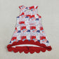 Baby Girls Scallop Dress Bows 4th of July Yoga Active Short Bows Scallop Knee Length Dress GSD3945