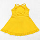 Baby Girls Swimsuits Yellow Knee Length Active Wear Athletic Dresses S0455