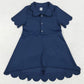 Baby Girls Athletic Dress Navy Short Sleeves Button Yoga Knee Length Dresses GSD2487 6.17