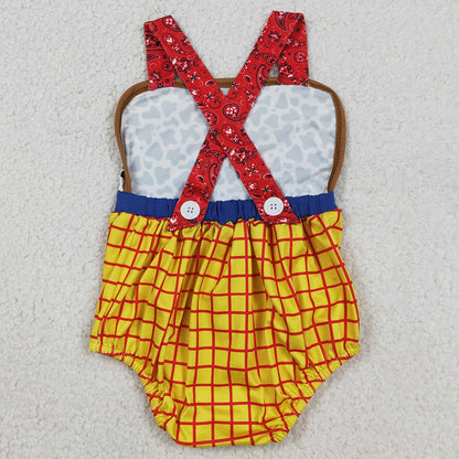 Baby Boys Rompers Sleeveless Cow Print Yellow Checked Rompers SR4115 SR4114