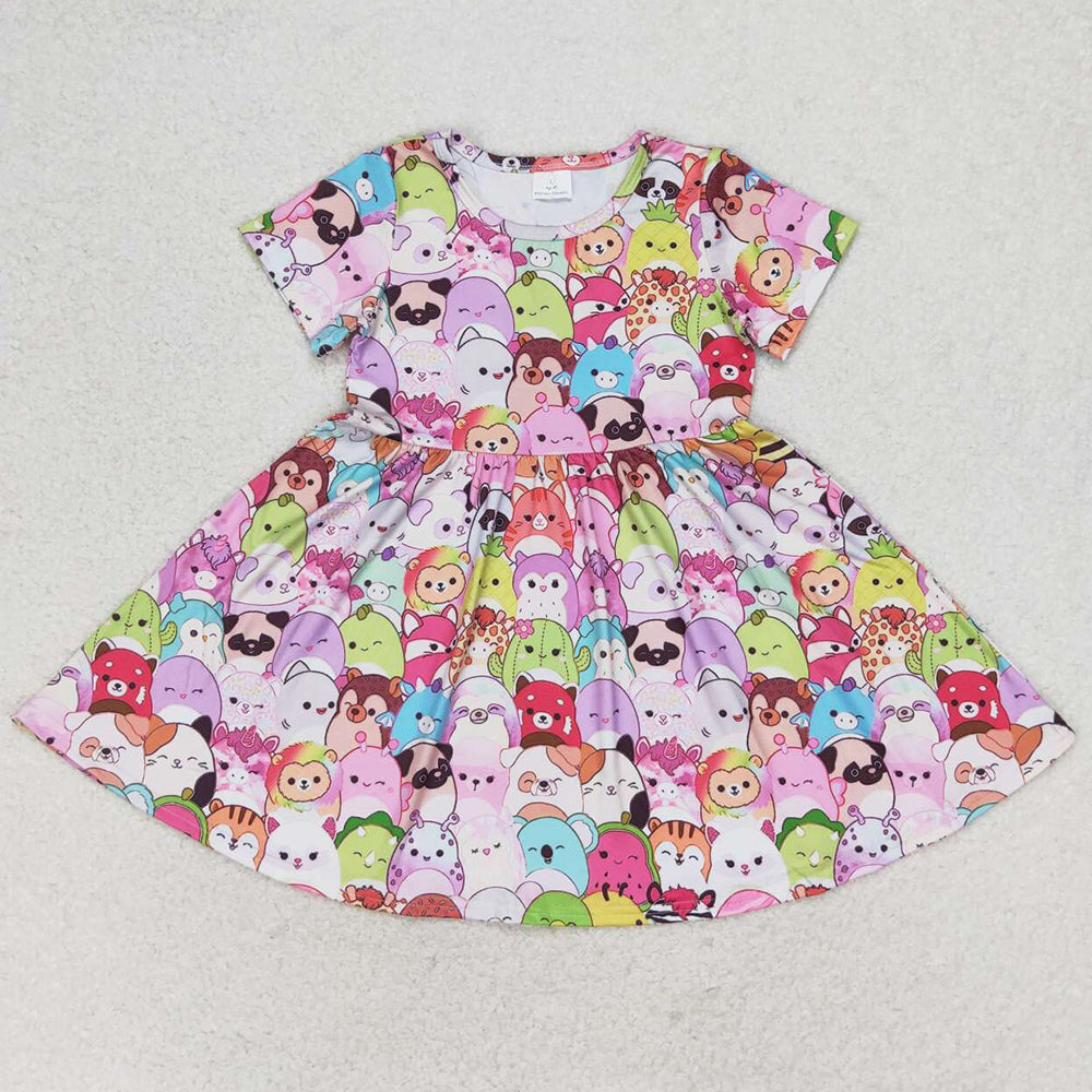 Baby Girls Dress Cartoon Animal Twirl Knee Length Dresses GSD1193