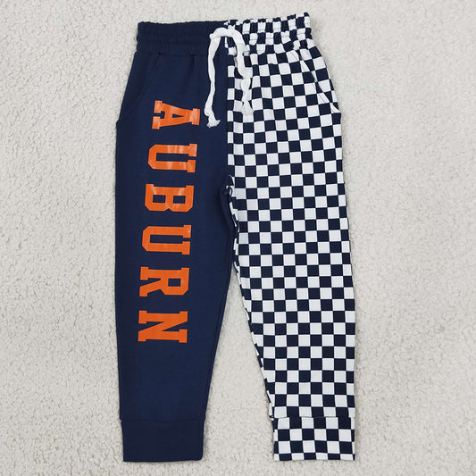 Baby Boys Pants Navy Checked Vinyl AU Team Pockets Jogger Pants Bottom P1057