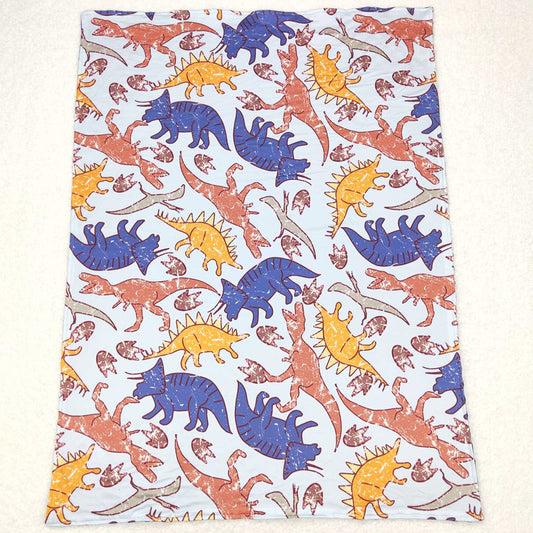 Baby Kids Blankets Navy Orange Dinosaurs Blankets BL0099