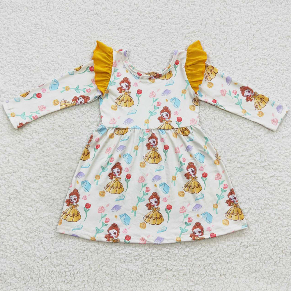 Hot Sale Baby Girl Dress Boutique Long Sleeve Dresses GLD0250