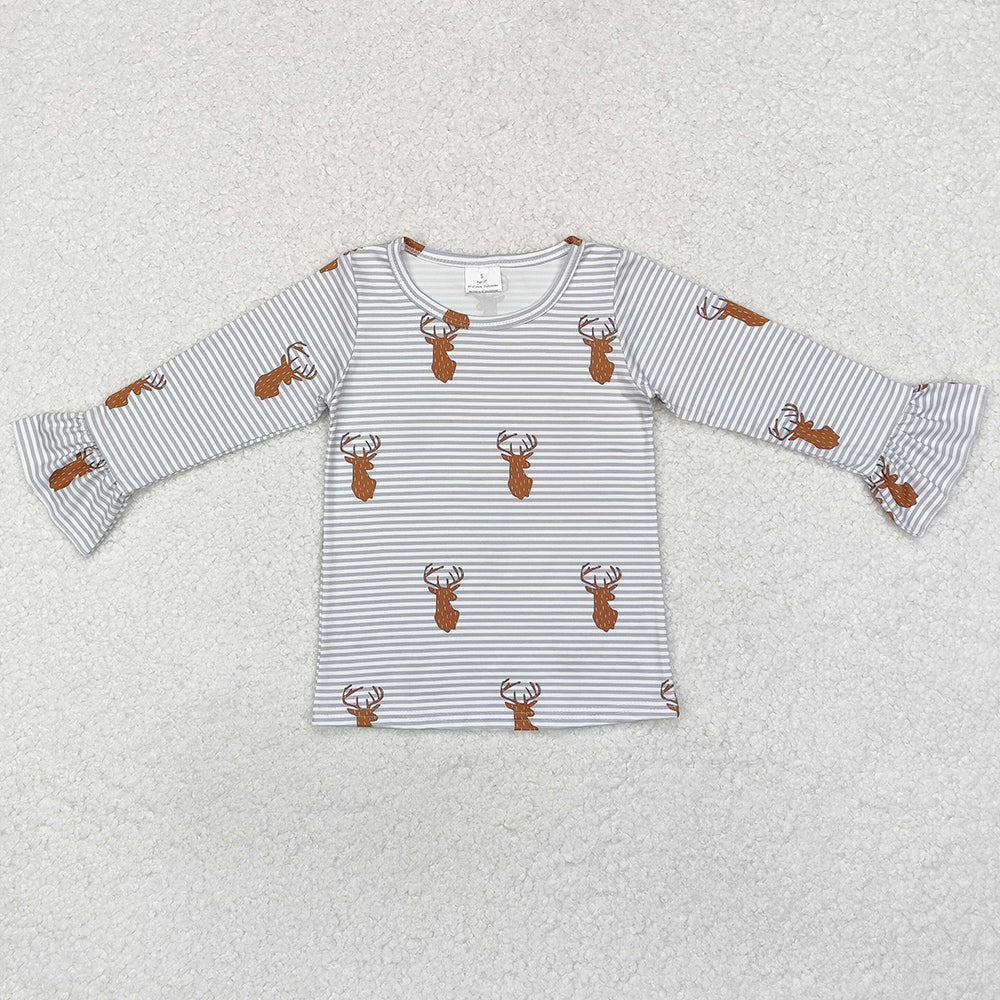 Baby Girls Clothes Tops Deers Hunting Long Sleeve Tee Shirts Tops GT0739