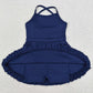 Baby Girls Swimsuits Navy Athletic Active Wear Knee Length Dresses S0456