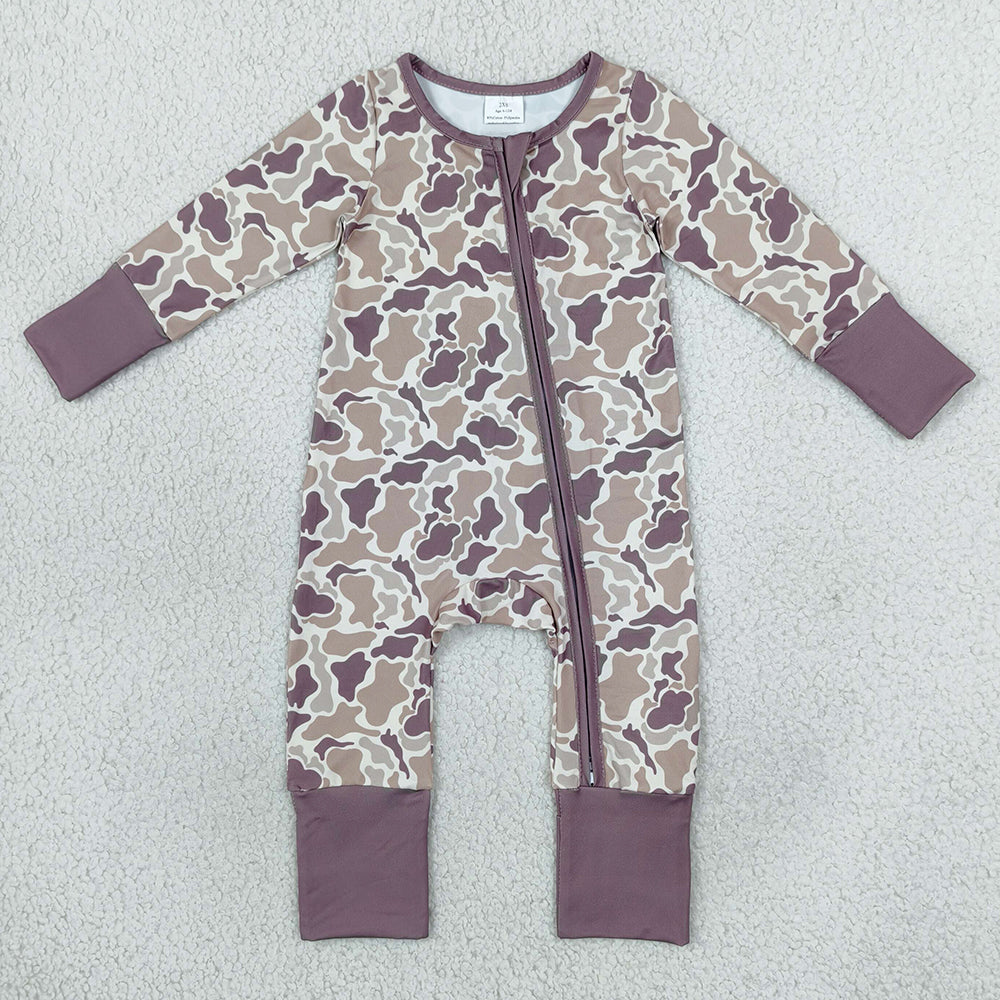 Baby Boys Rompers Southern Khaki Camo Two Way Zip Convertible Rompers LR2948