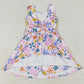 Baby Girls Dress Pink Colorful Flowers Yoga Active Wear Skort Knee Length Dresses GSD2113 6.24