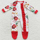 Farm Print Baby Boys Romper Footie Jumpsuit Sibling Girls Romper LR0378 LR0379